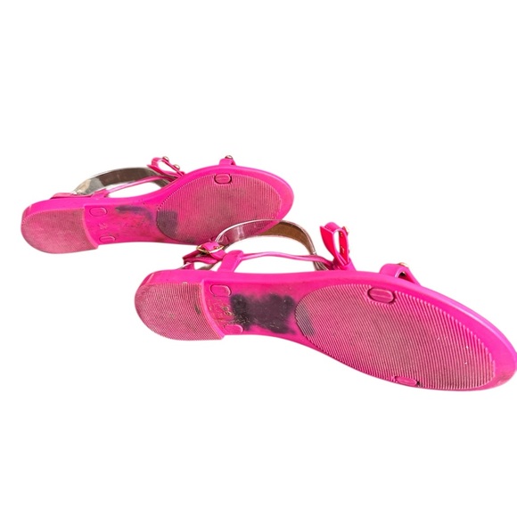 KATE SPADE Women's Hot Pink Jelly Bow Rhinestone Sandals - Picture 6 of 6